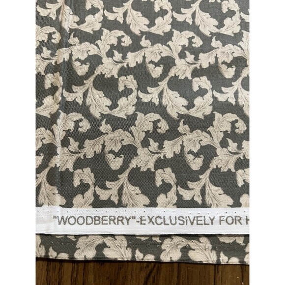 Vintage Baroque Style Fabric - 42" X 3 Yards - Mossy Green w/ Beige Filigree - Picture 1 of 7